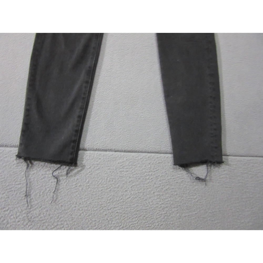 Mother Jeans Womens 27 Black High Waisted Looker Raw Hem Distressed USA - Picture 8 of 16